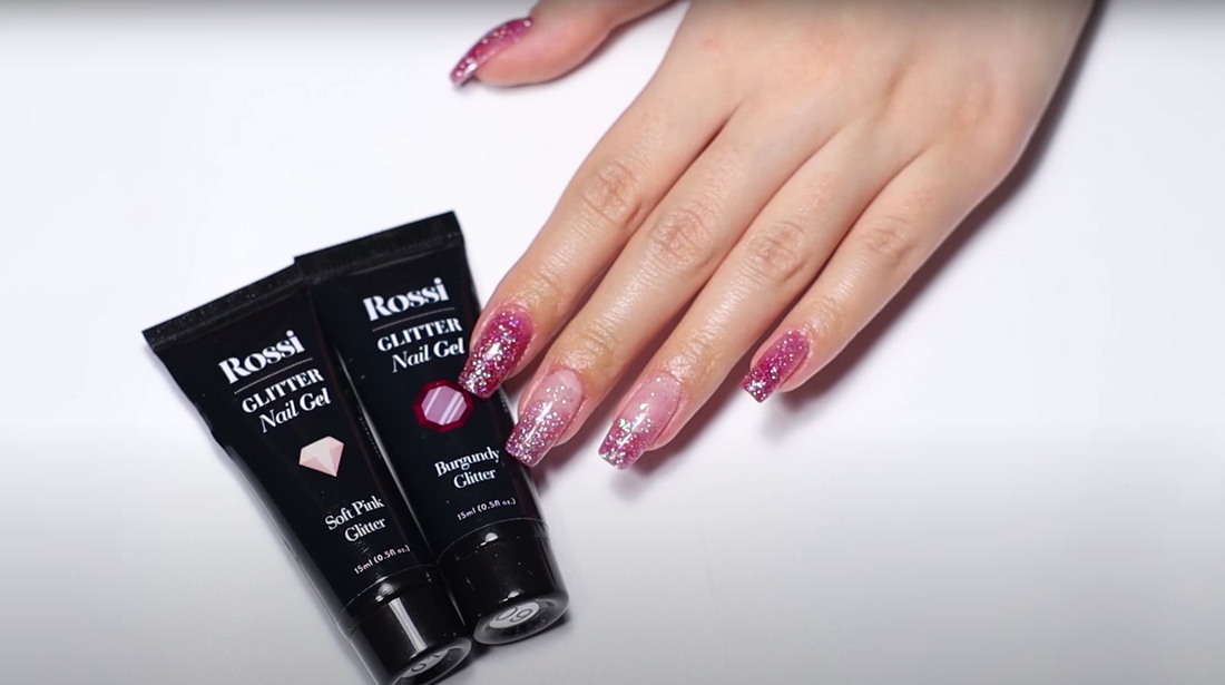 Step-by-Step Guide to Creating Nail Extensions with Rossi Glitter Nail Gel
