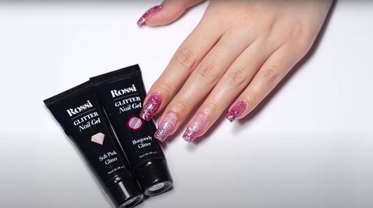 Step-by-Step Guide to Creating Nail Extensions with Rossi Glitter Nail Gel