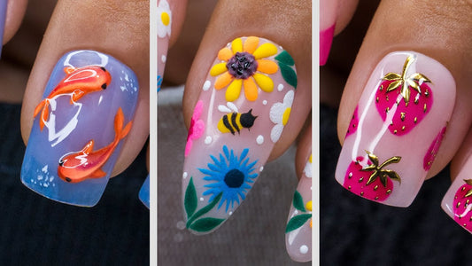 Summer Nail Art: Black French Tip with Pink and Gold Accents