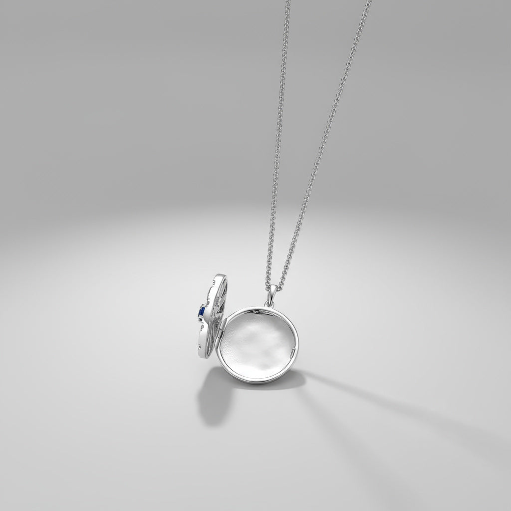 Rhodium Plated Modern Radiance Locket SN010