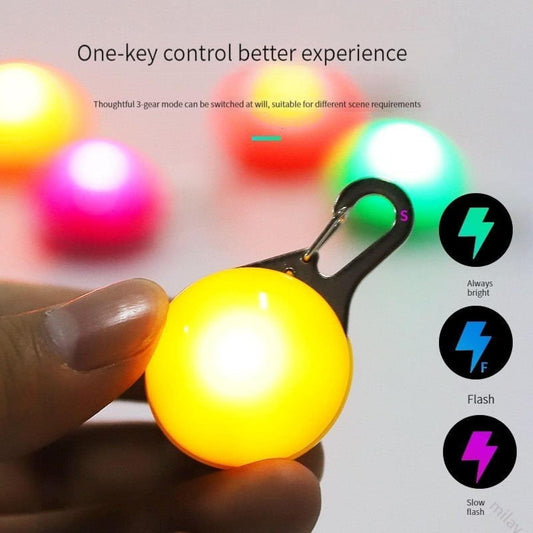 LED Luminous Pet Round Pendant Luminous Dog Tag Pet Charm Dog Flashing Tag Dog Collar Light, Suitable For Pets To Walk At Night