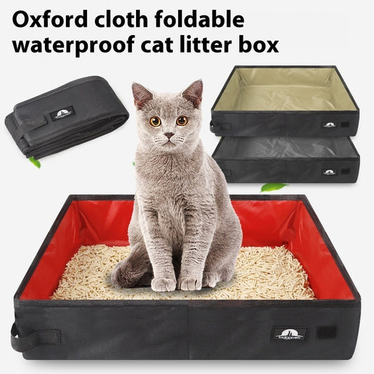 Portable Foldable Litter Box Waterproof Oxford Cloth