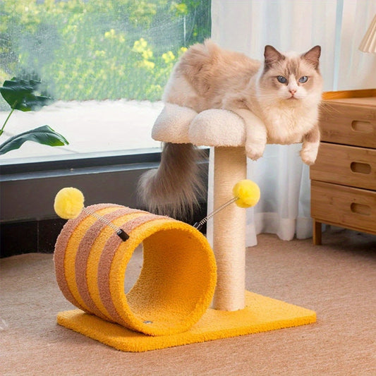 Bee Cat Climbing Frame Sisal Cat Scratching Board No Debris Or Occupation Of Cat Scratching Post Cat Supplies Cute Cat Tree Cat Scratching Post With Tunnel