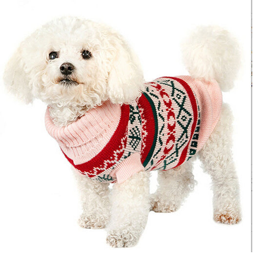 Pet Sweater Leaf Pattern Lapel Sweater