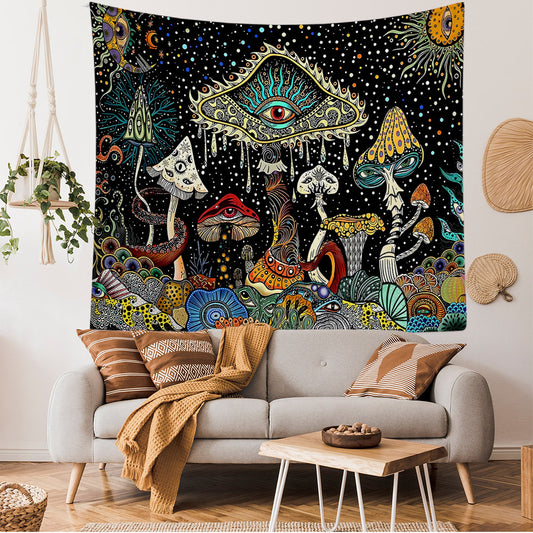 Polyester Skull Mushroom Tapestry Bedroom Atmosphere
