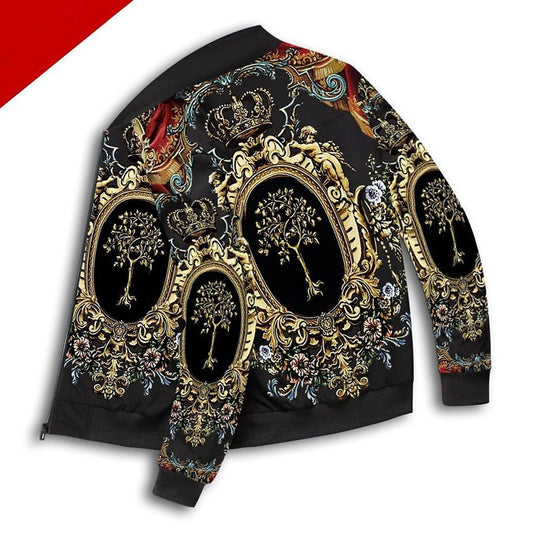 Printed Men's Casual Sports Vintage Versatile Baseball Jacket