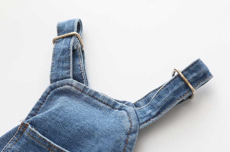 Comfortable stretch jeans pet suspenders