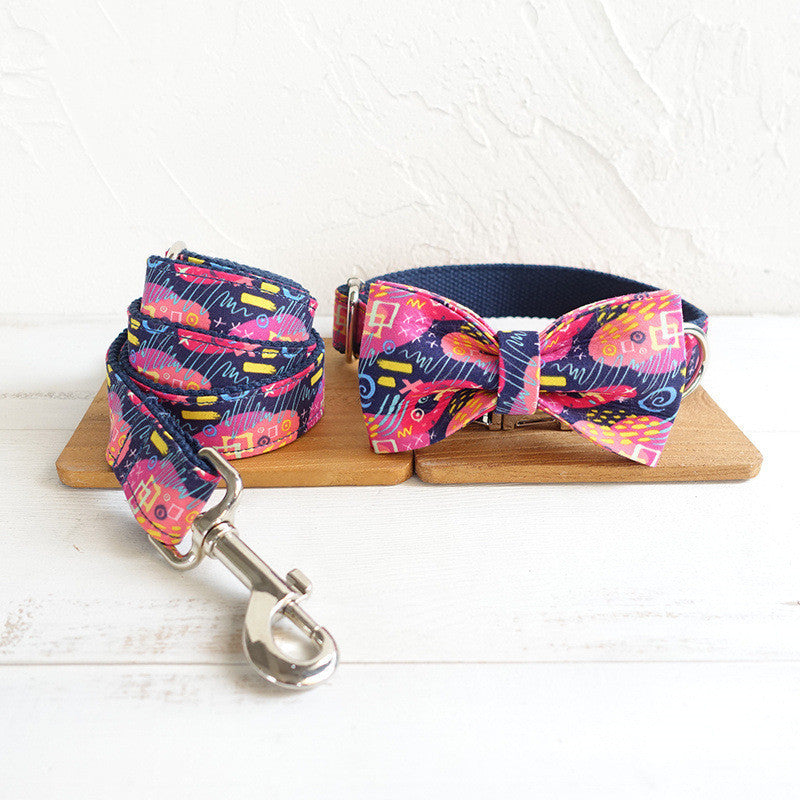 Dog collar collar flower bow