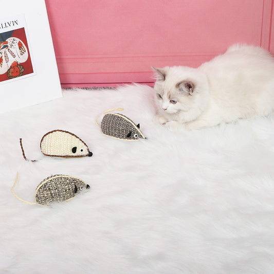 Cat Simulation Sisal Mouse Toy