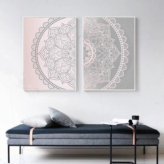 Decorative Painting On Canvas In Abstract Bohemian Style