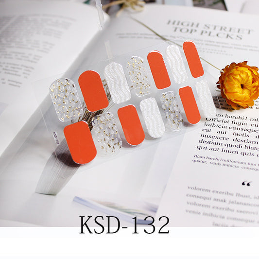 Gradient Nail Sticker 3D Fluorescent Color Nail Polish Film