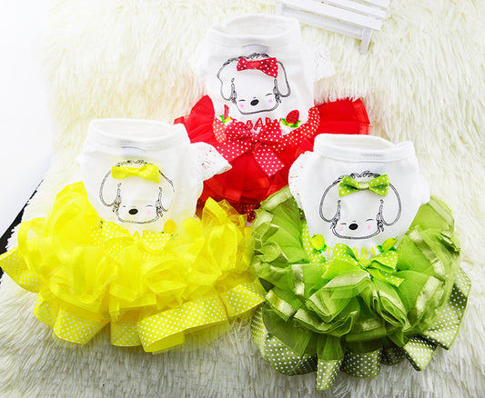 Solid Color Pet Pompous Fruit Skirt