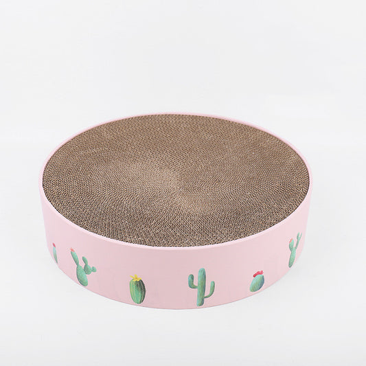 Cat Round Scratch Board Durable Cat Bed Toys Corrugated Paper Pad Scratching Cardboard for Kittens Medium Cats