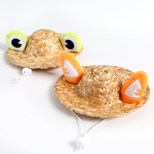 Pet Summer Sunscreen Cute Frog Fox Antler Ear Hat