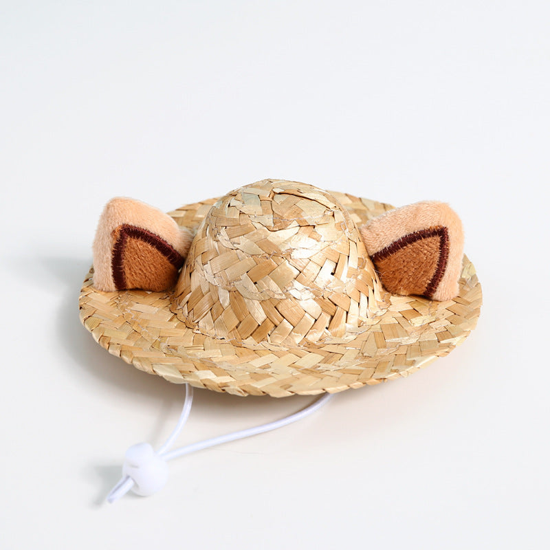 Pet Summer Sunscreen Cute Frog Fox Antler Ear Hat