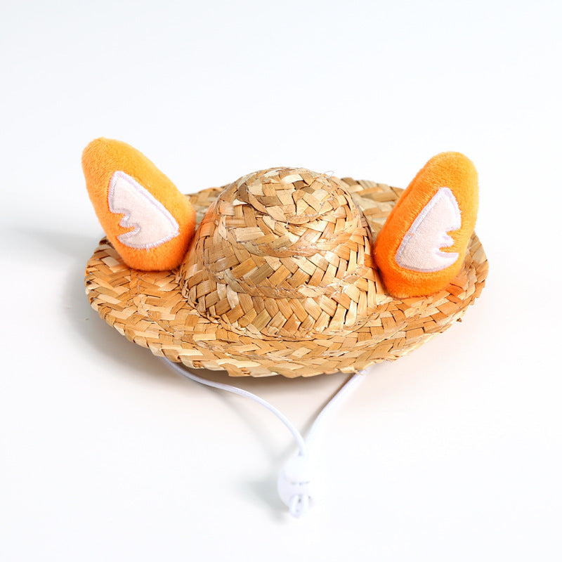 Pet Summer Sunscreen Cute Frog Fox Antler Ear Hat