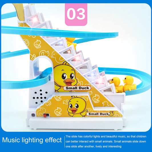 Little Duck Climbing Stairs Toy Little Penguin Automatic Ladder Light
