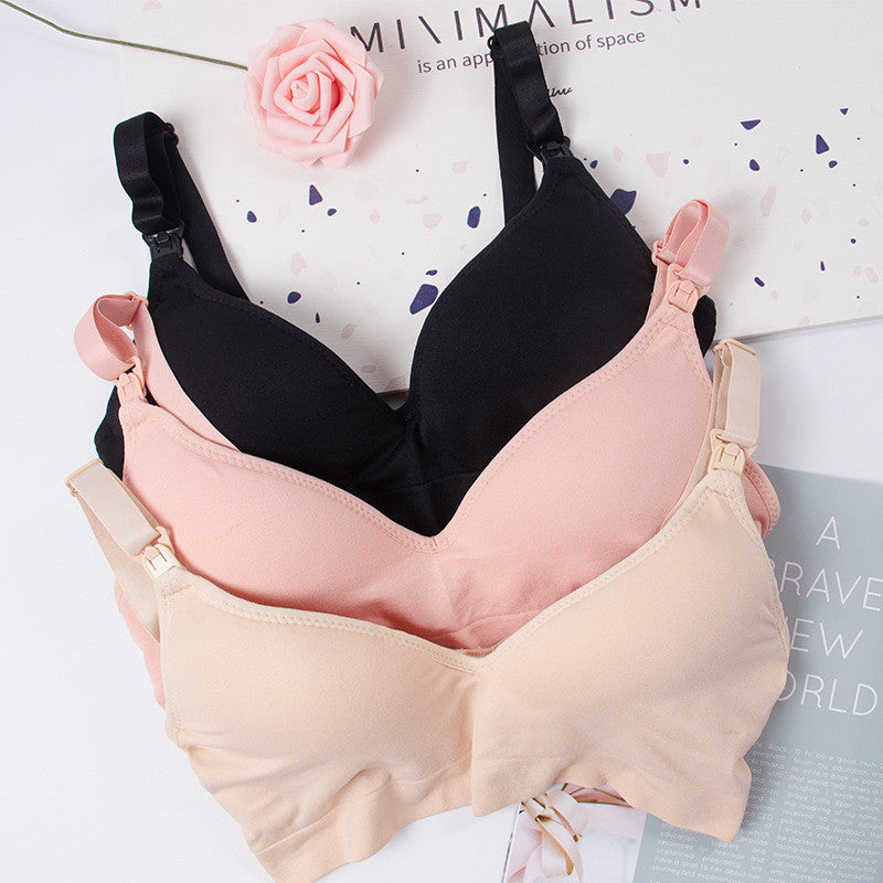Large-Size Seamless Breastfeeding Bra With Front Opening
