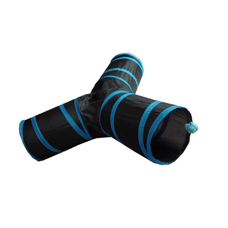Y-shaped Foldable Cat Tunnel Fabric Pet Cat Toy Drill Hole Funny Cat Pet Nest