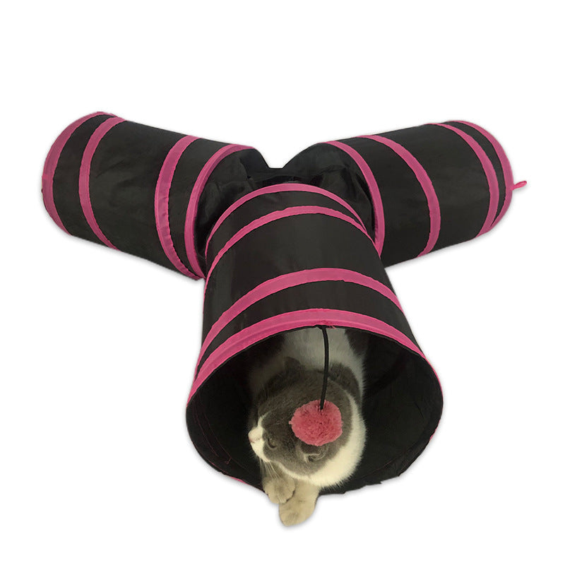Y-shaped Foldable Cat Tunnel Fabric Pet Cat Toy Drill Hole Funny Cat Pet Nest