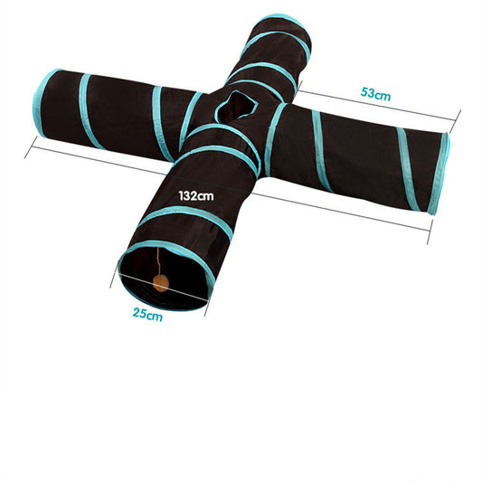 Foldable pet passage toy