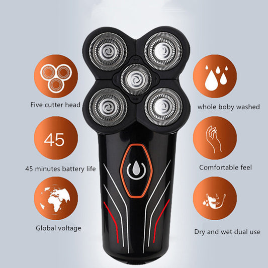USB5 head blade floating electric shaver