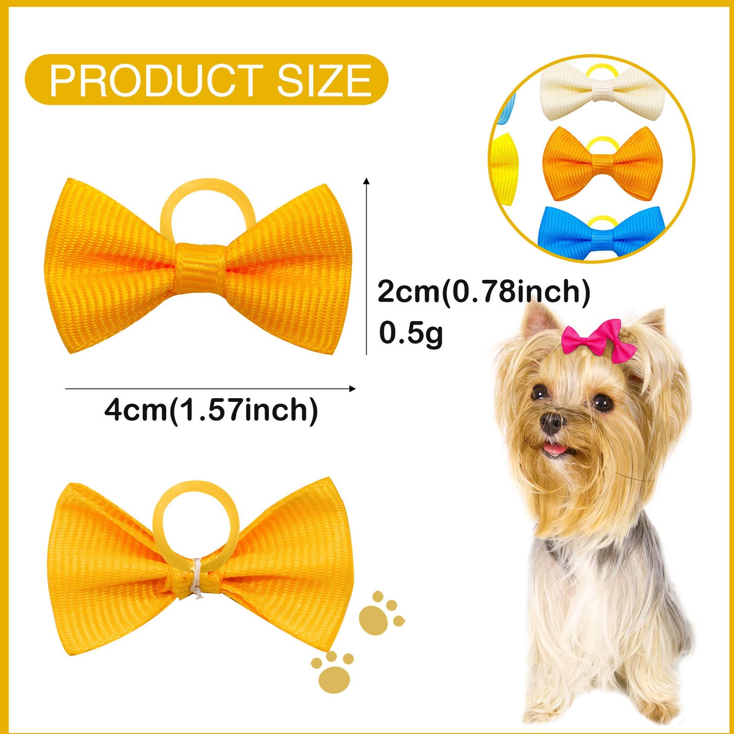 Cute Macaron Solid Color Pet Head Flower Rubber Band