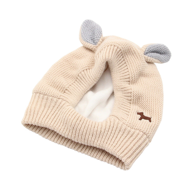 Fashion Simple Knitted Rabbit Ear Pet Hat