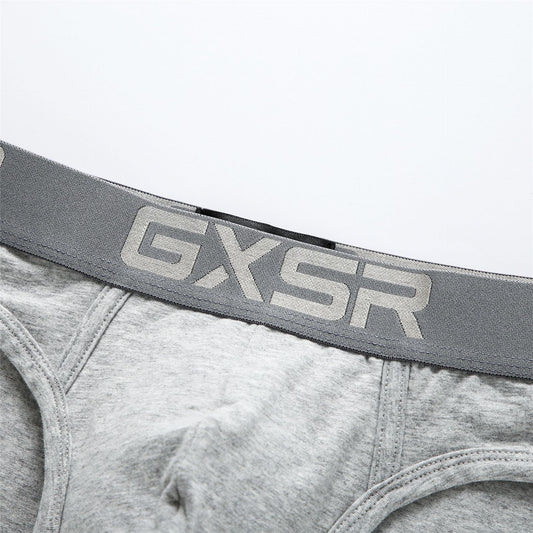 New Men's Purified Cotton Underwear Low Waist Sexy Breathable Comfortable Solid Color