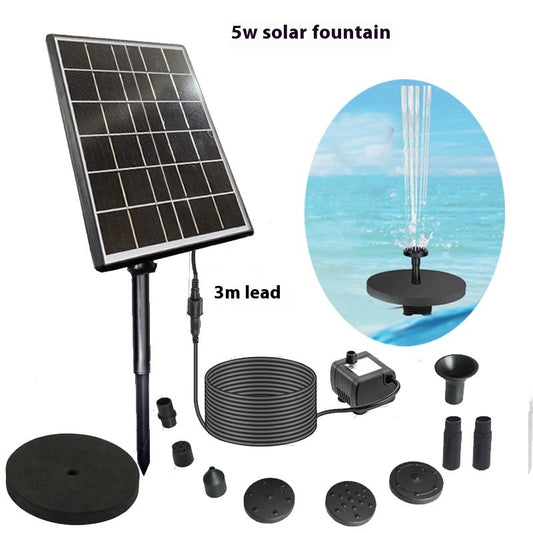 Solar Fountain Oxygen Rockery Water Garden Bird Bathtub Floating Fountain