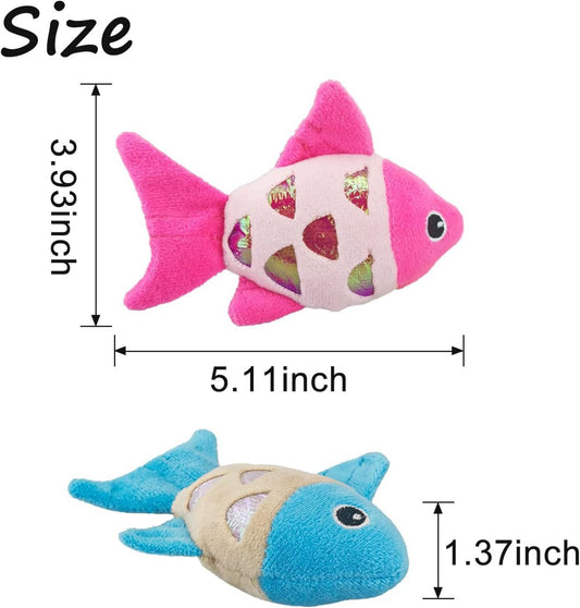 Cat Catnip Toys Small Cat Fish Toys With Crinkle Shine Ring Paper To Make Sound To Catch Your Cats Eyes And For Your Cats To Chew And Catch Interactive Cat Toys Indoor Cat
