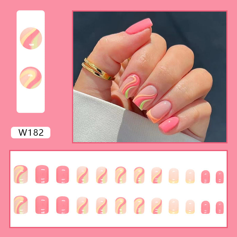 Nail Patch Wearing Black Bevel French