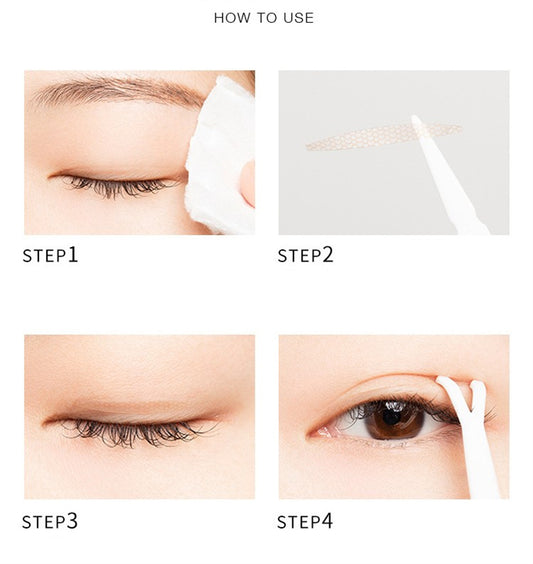 Female Seamless Natural Swollen Eye Bubble Fiber Mesh Single And Double Sides Flesh Color College Lace Invisible Double Eyelid Patch