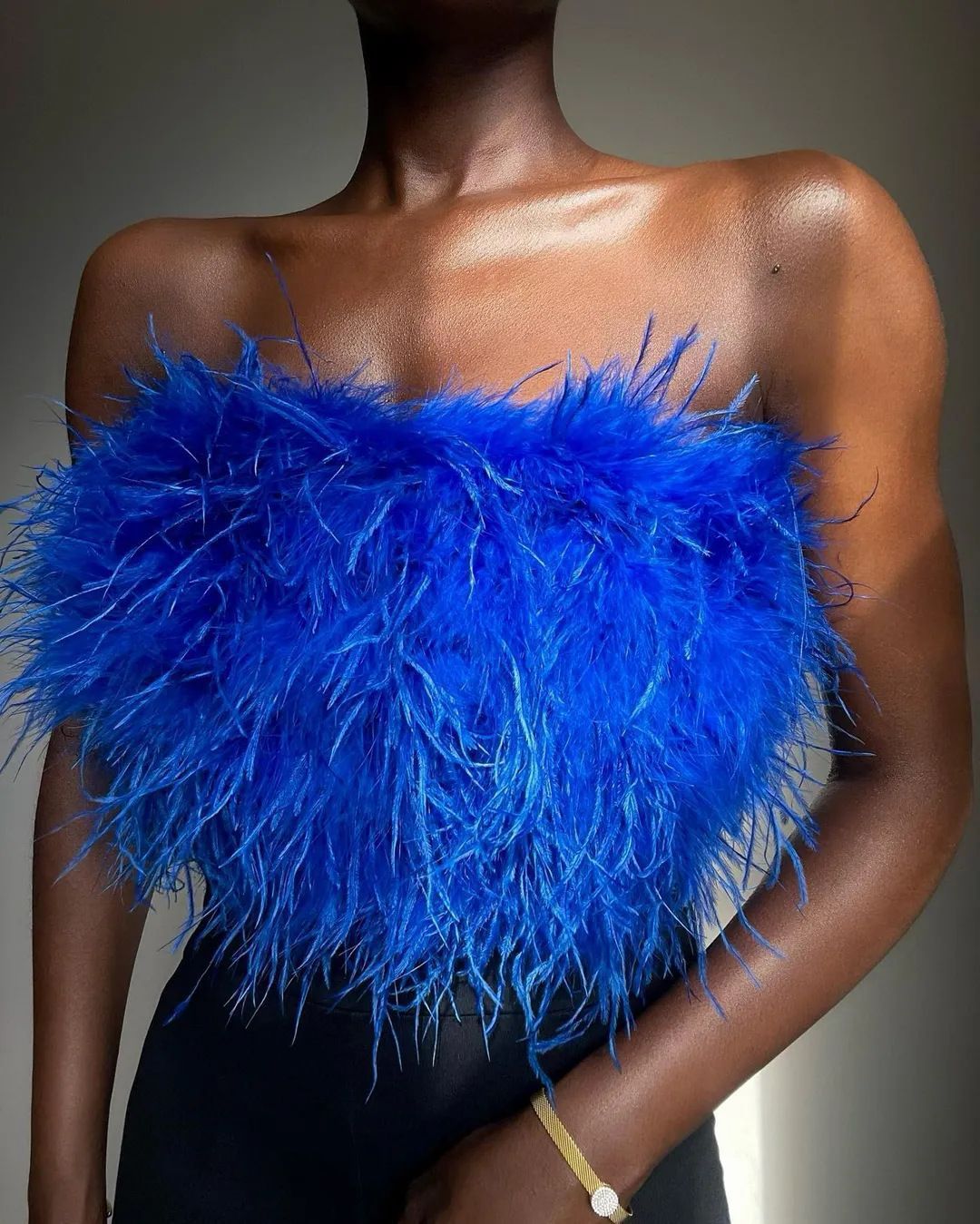 Versatile Fashion Fluffy Multi-color Fur Bra