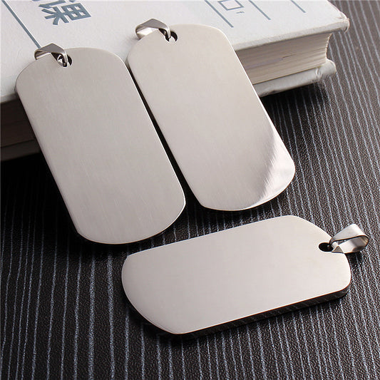 Stainless Steel Dog Tag Laser Engraving Tag Pendant Titanium Steel Dog Tag