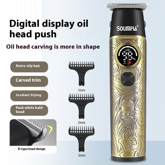 Digital Display Metal Hair Clipper For Hair Salon Carving Scissors