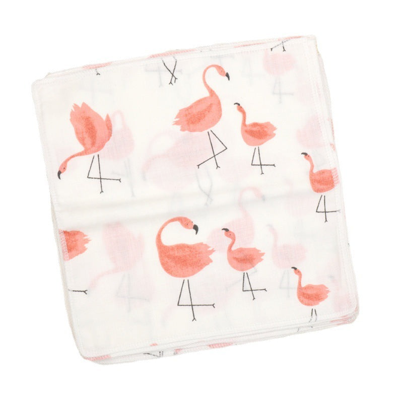35x35 High Density Double Layer Cartoon Cotton Gauze Square Towel For Infants And Babies