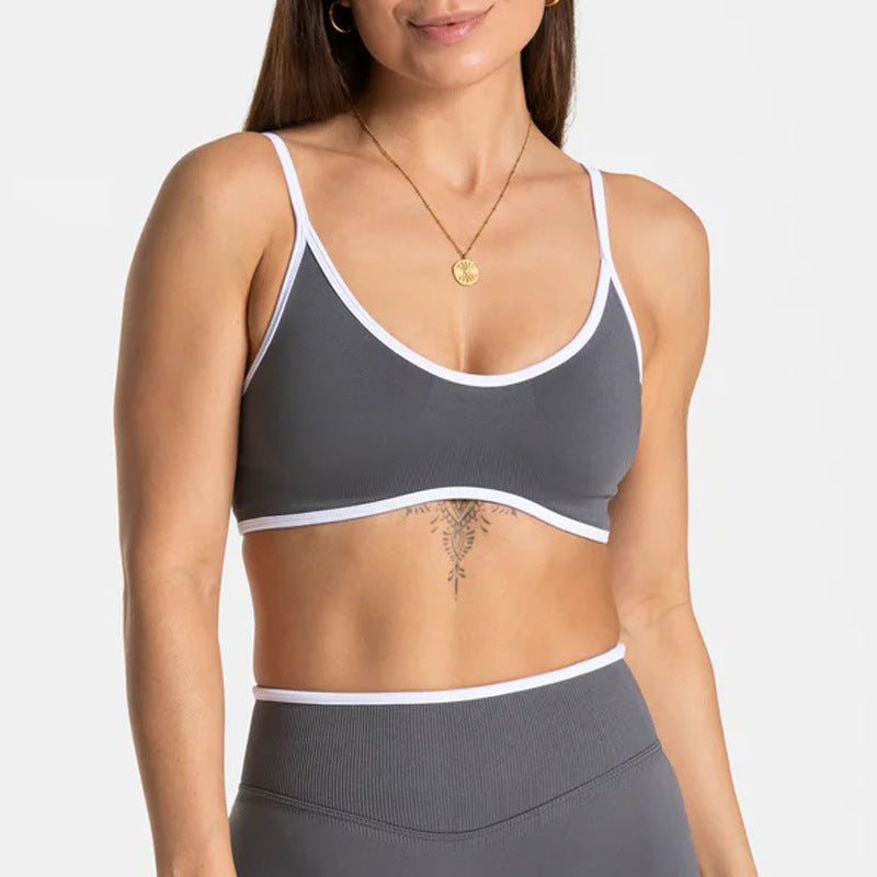 Sports Workout Bra Bra Contrast Color With Chest Pad Quick-drying Yoga Underwear