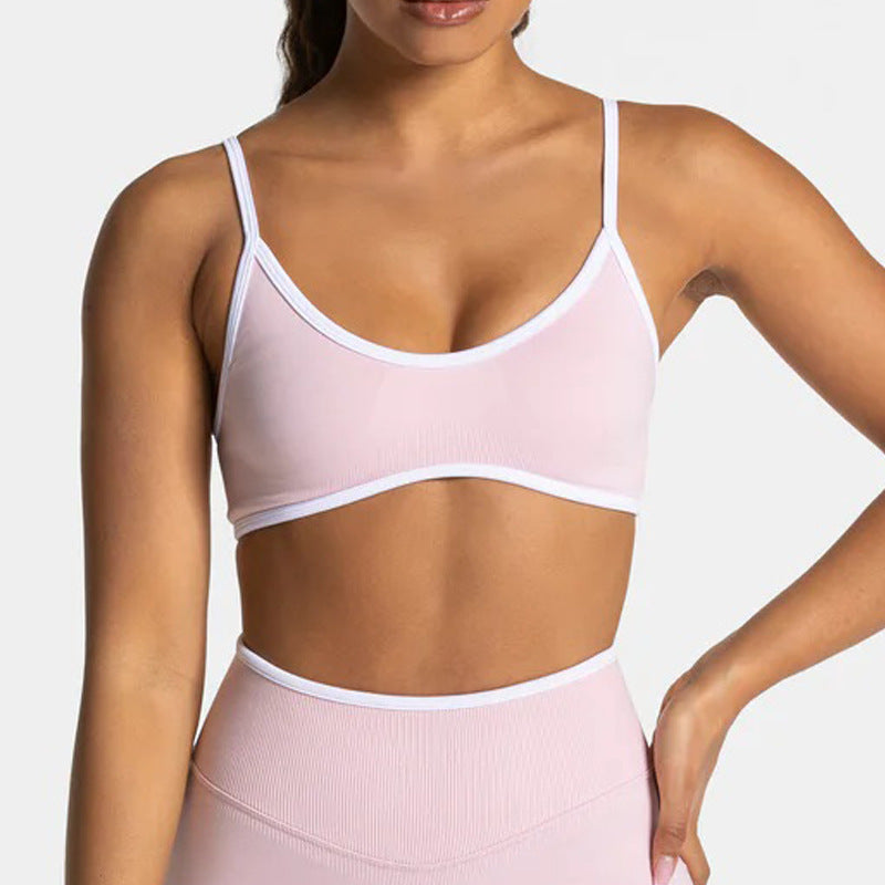 Sports Workout Bra Bra Contrast Color With Chest Pad Quick-drying Yoga Underwear