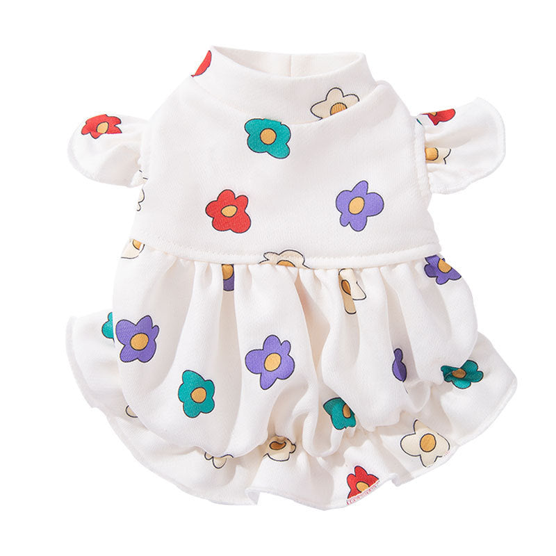Dog Clothes Lightweight Cute Flower Printed Dress