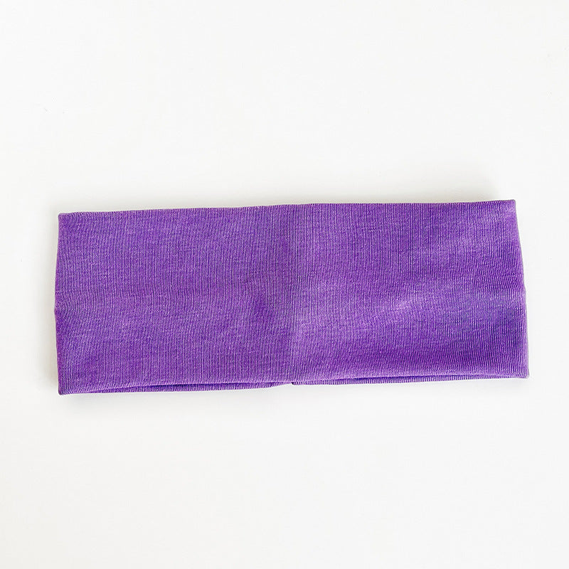 Solid Color Elastic Knitted Headband Athleisure