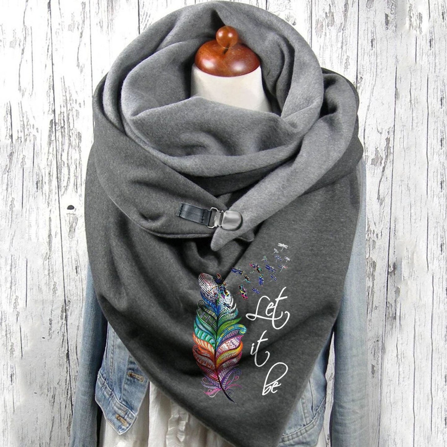 Warm Button Scarf Plus Velvet