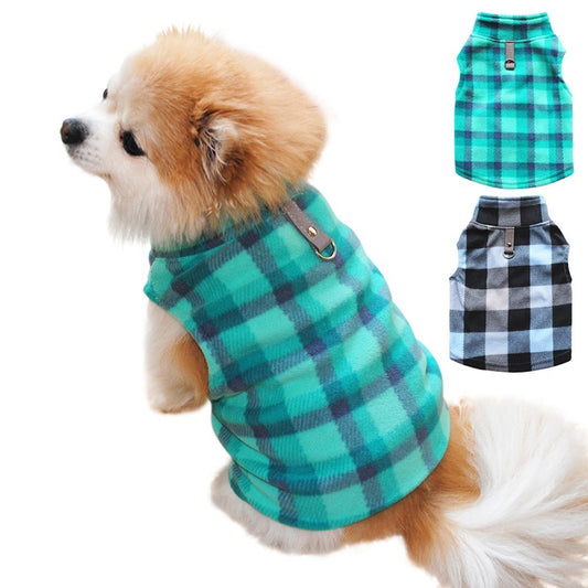 Plaid print pet clothes