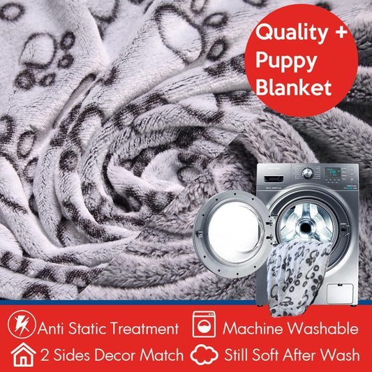 Pet Blanket Flannel Cut Flower Footprints