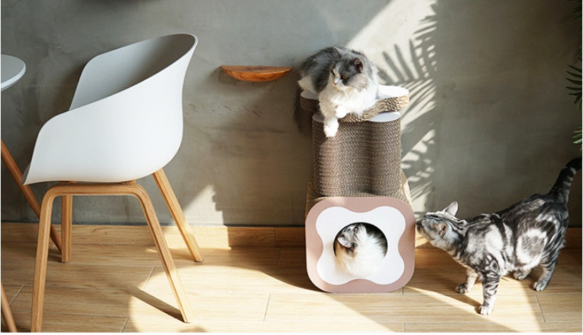 Plumeria Cat Scratching Board Combination Corrugated Tunnel Cat Toy