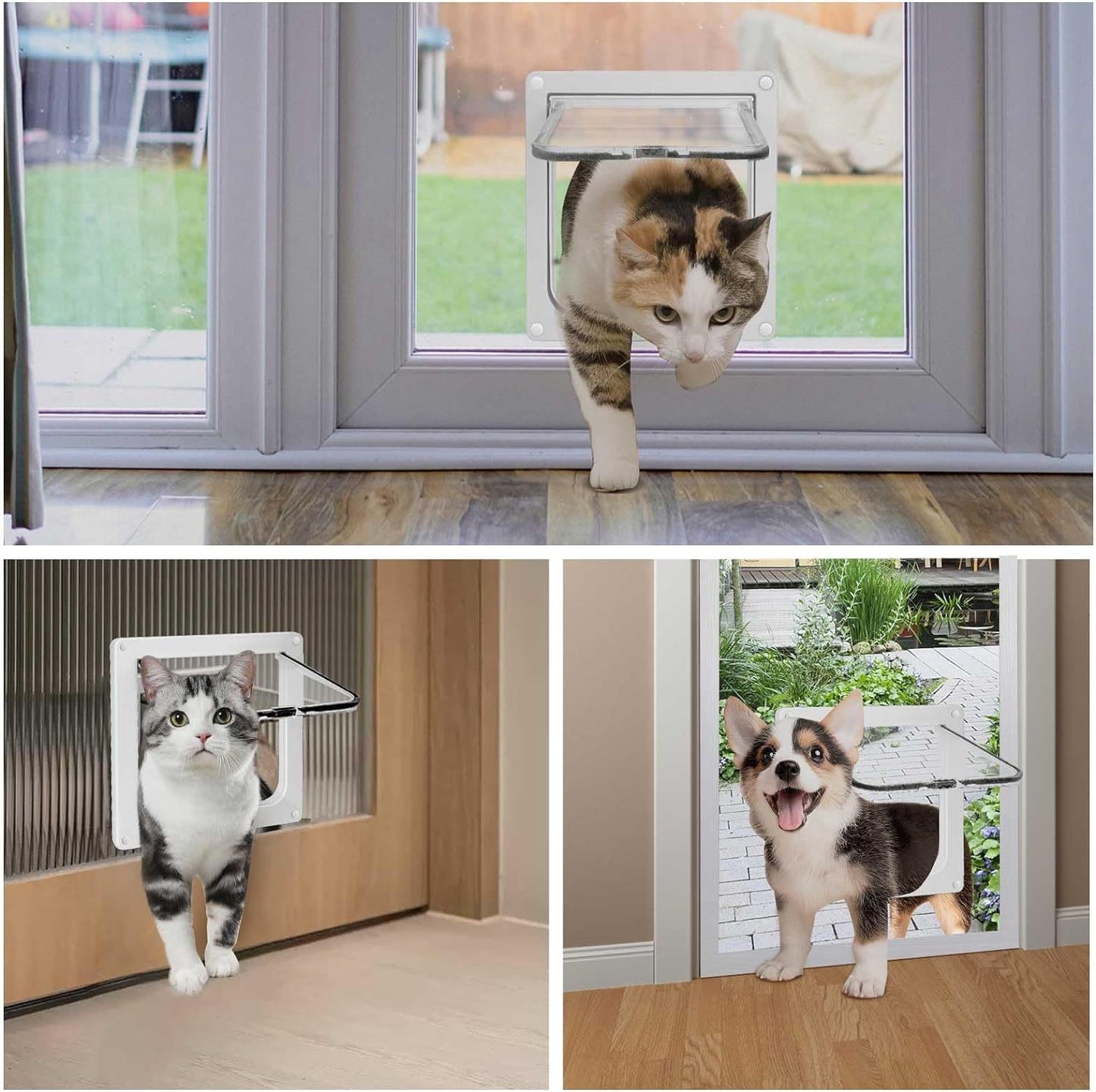 Thin Cat Door For Windows Pet Doors And Sliding Door Safety Pet Door With Lock Weatherproof Cat Flap For Thin Door