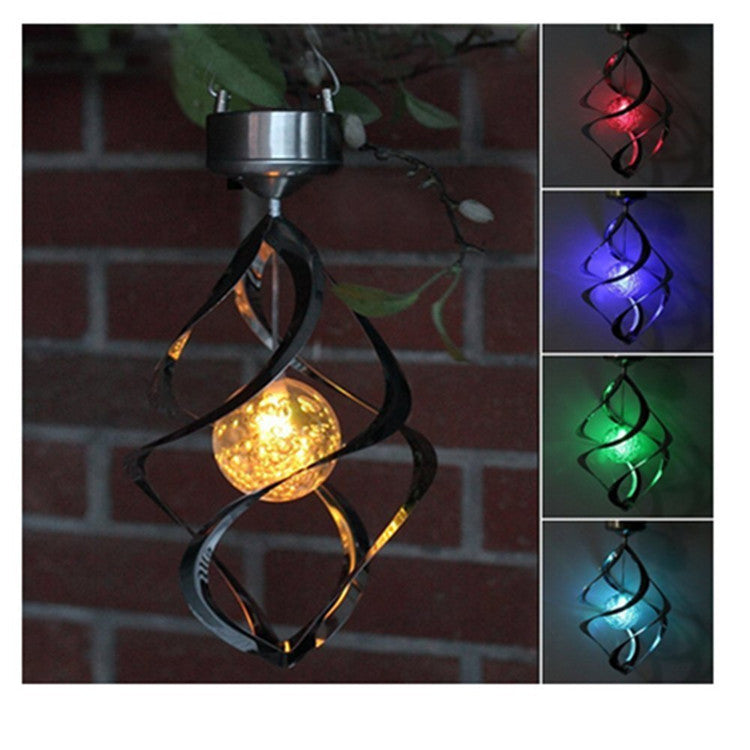 Outdoor Stainless Steel LED Solar Wind Bell Lamp acrylic ball building controlled wind bell rotating wind bell lamp landscape lamp