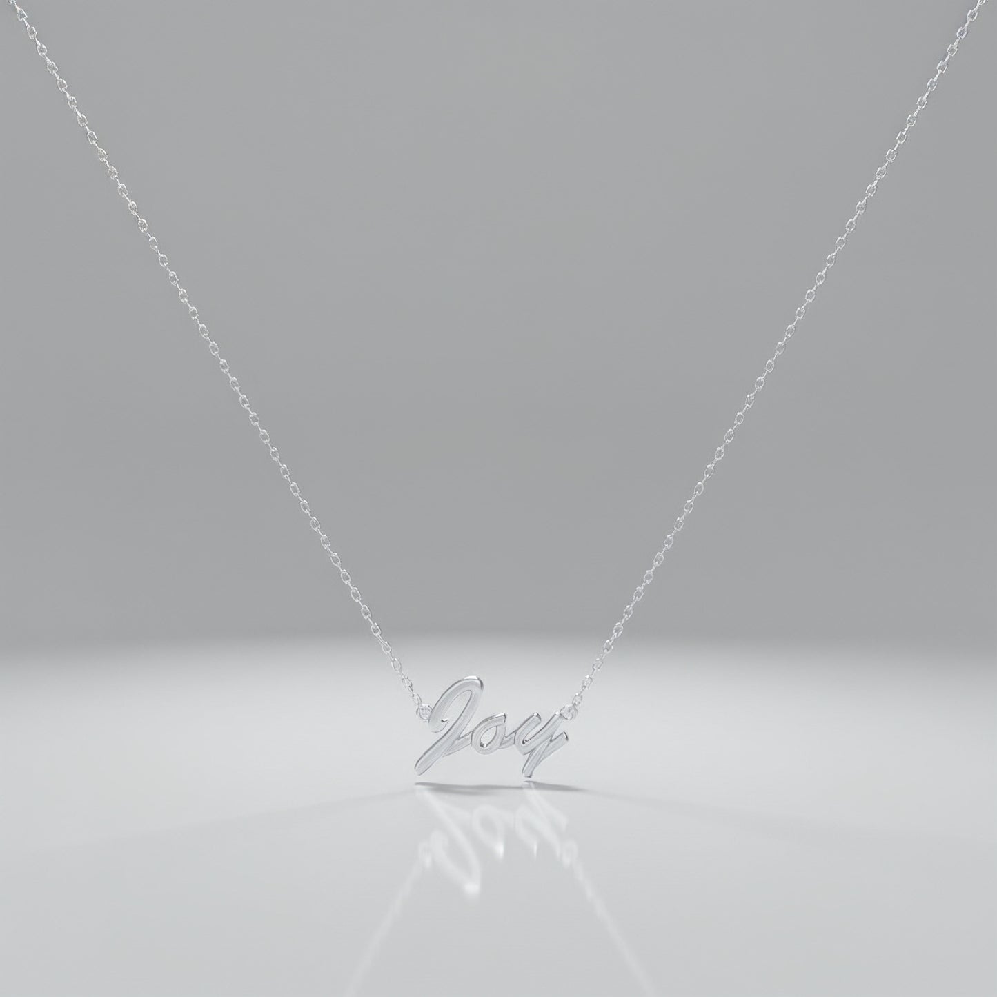 Rhodium Plated Classic Name Necklace SN020R