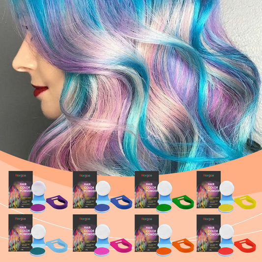 Hoegoa Hair Dye Powder (Purple) Can Easily Change Your Hair Color With Just One Application. It Naturally Covers Your Hair And Is Convenient For The Ball