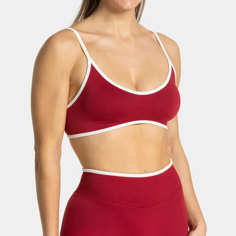 Sports Workout Bra Bra Contrast Color With Chest Pad Quick-drying Yoga Underwear